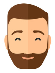 Pleased man with his eyes closed.