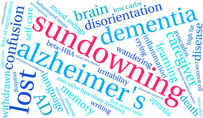 Fototapeta premium Sundowning Word Cloud