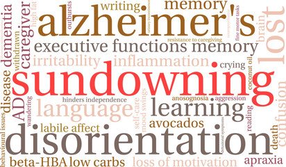 Fototapeta premium Sundowning Word Cloud