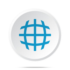 Flat blue International  icon on circle web button on white
