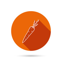 Carrot icon. Vegetarian food sign.