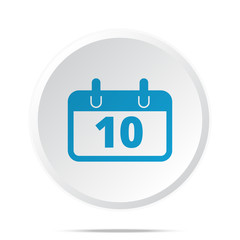 Flat blue Calendar icon on circle web button on white