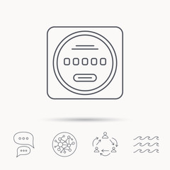 Electricity power counter icon. Measurement sign.