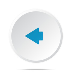 Flat blue Arrow Left icon on circle web button on white