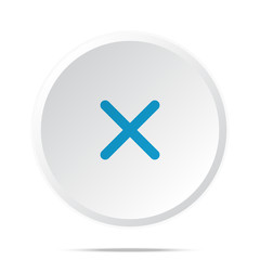 Fototapeta premium Flat blue Cancel icon on circle web button on white