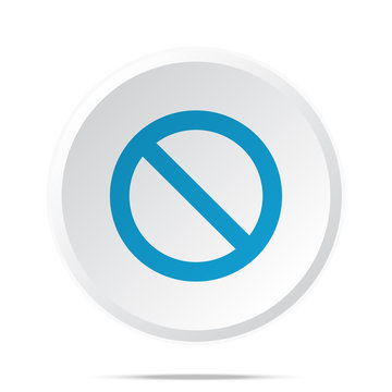 Flat blue Forbidden icon on circle web button on white