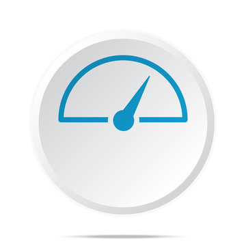 Flat blue Speed Meter icon on circle web button on white