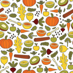 Vector healthy raw food background