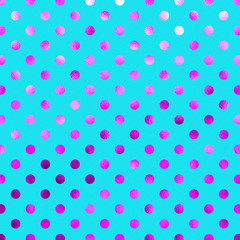 Pink Teal Blue Metallic Foil Polka Dot Pattern Swiss Dots Textur