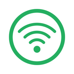 Flat green Wireless icon and green circle