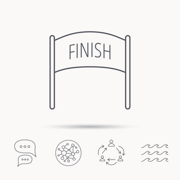 Finish Banner Icon. Marathon Checkpoint Sign.