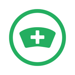 Flat green Nurse icon and green circle