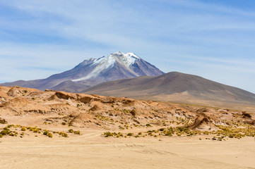 View of a volcano in the High Andean Plateau, Bolivia