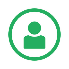 Flat green Profile icon and green circle