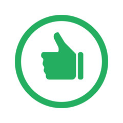 Flat green Thumb Up icon and green circle