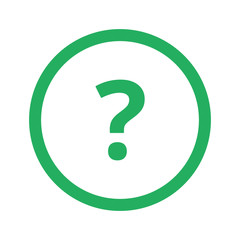 Flat green Question Mark icon and green circle