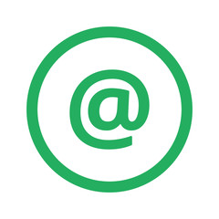 Flat green E-Mail icon and green circle