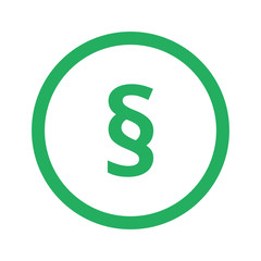 Flat green Paragraph icon and green circle