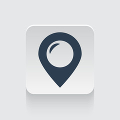 Flat black Place icon on rounded square web button