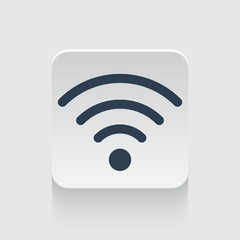 Flat black Wireless icon on rounded square web button