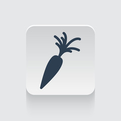 Flat black Carrot icon on rounded square web button