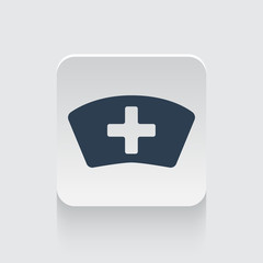 Obraz premium Flat black Nurse icon on rounded square web button