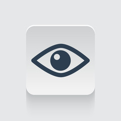 Flat black Eye icon on rounded square web button