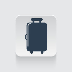 Flat black Luggage icon on rounded square web button