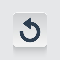 Flat black Undo icon on rounded square web button