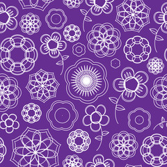 Seamless Flower Outline Pattern