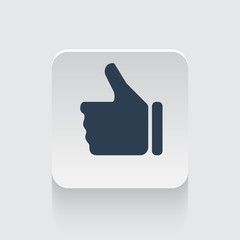 Flat black Thumb Up icon on rounded square web button