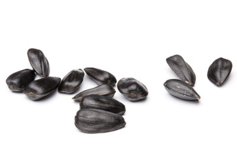 Sunflower seeds  isolated on white background close up