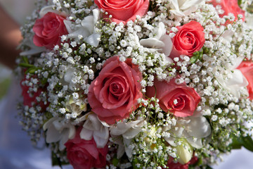 Beautiful wedding bouquet. Natural flowers..