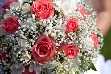 Beautiful wedding bouquet. Natural flowers..