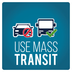use mas transit illustration over blue color