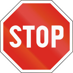 Road sign used in Slovakia - Stop and give way 