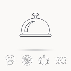 Reception bell icon. Hotel service sign.