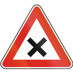 Fototapeta premium Road sign used in Slovakia - Intersection