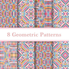 Set of Abstract geometric background pastel color, pattern in sq