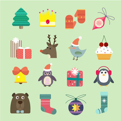 Christmas icons set
