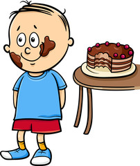 little gourmand boy cartoon