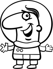 astronaut cartoon coloring book