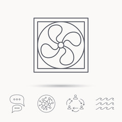 Ventilation icon. Fan or propeller sign.