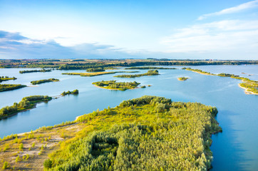 Aerial view on the lake