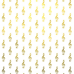 Gold Clef Note Faux Foil Metallic Musical Symbol Music Texture