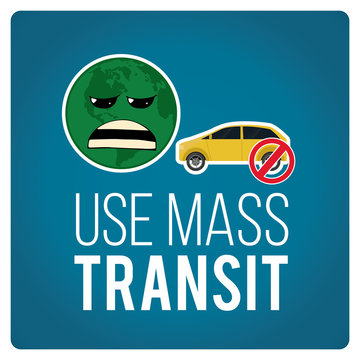 use mas transit illustration over blue color