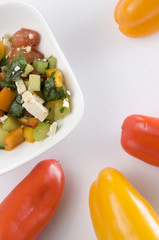Fresh Sweet Red Peppers with Salad