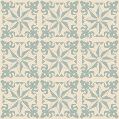 Elegant antique background image of leaf spiral vine flower pattern.
