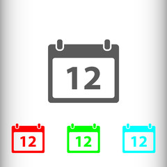 Calendar sign icon, vector illustration. Flat design style for w