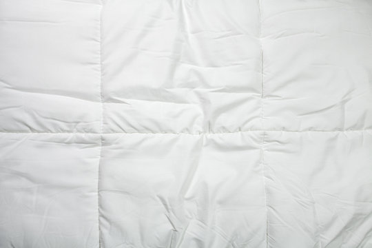 White quilt texture background, Close-up.